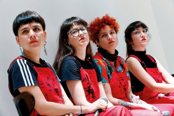 Dafne Valdes, Sibila Sotomayor, Lea Caceres And Paula Cometa Of The Feminist Collective Named Las Tesis Take Part In A Feminist Meeting At Valparaiso