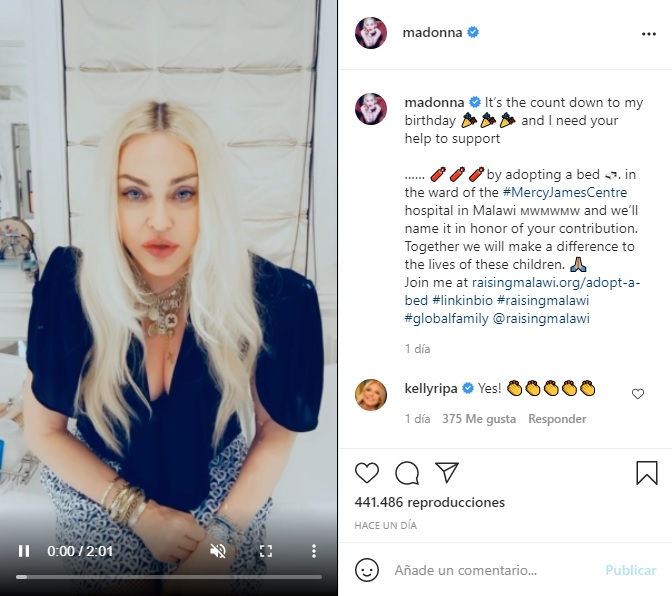 Captura Instagram Madonna