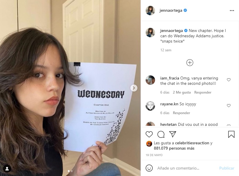 Captura Jenna Ortega Instagram