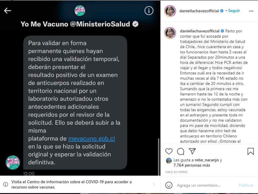 Captura De Instagram Daniella Chávez