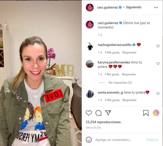 Captura Instagram Cecilia Gutiérrez