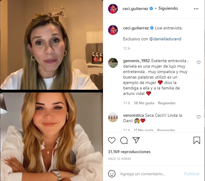 Captura Instagram Cecilia Gutiérrez