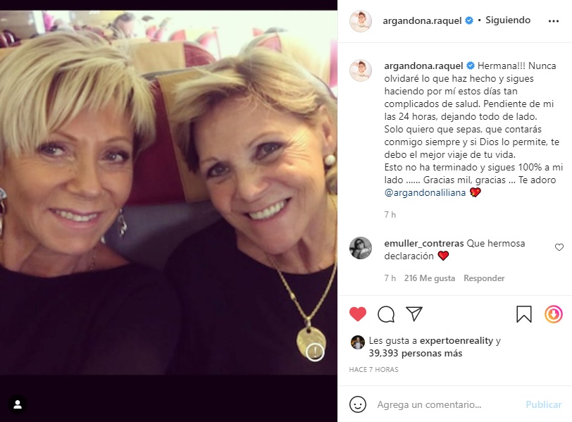 Captura Instagram Raquel Argandoña