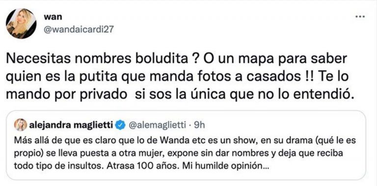 Captura Twitter Wanda Nara