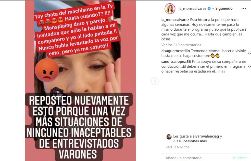 Captura Instagram Monserrat Álvarez