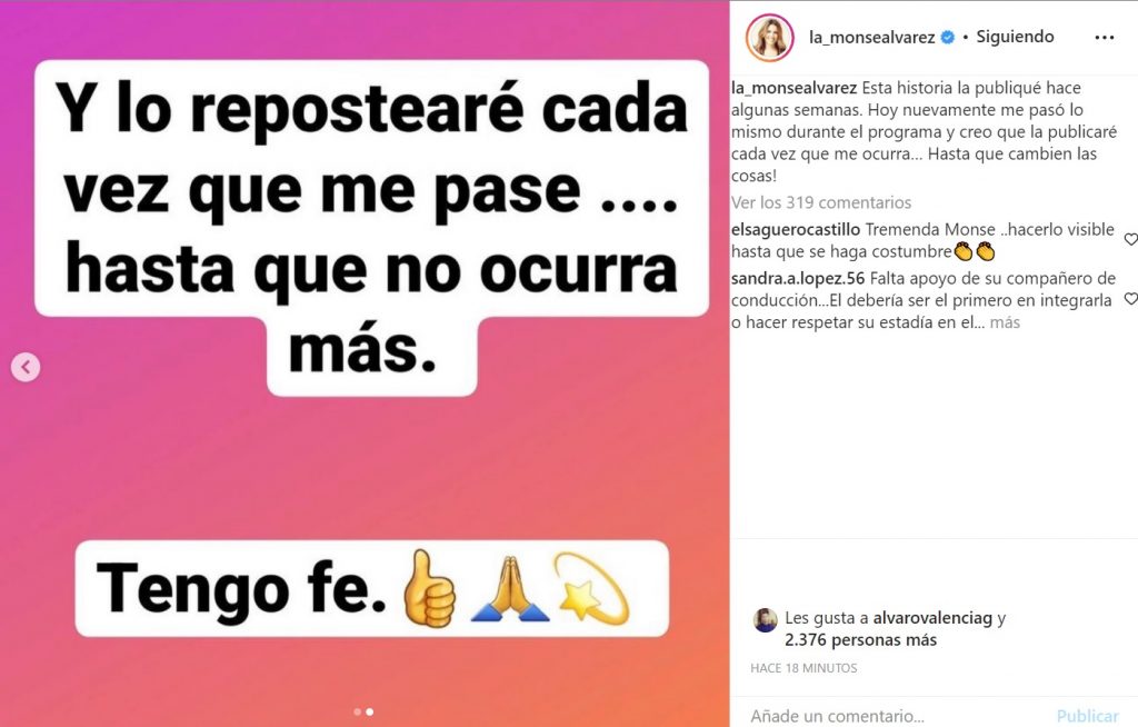 Captura Instagram Monserrat Álvarez 