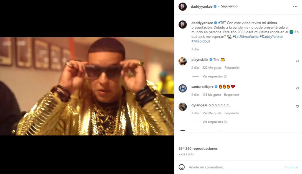 Captura Instagram Daddy Yankee