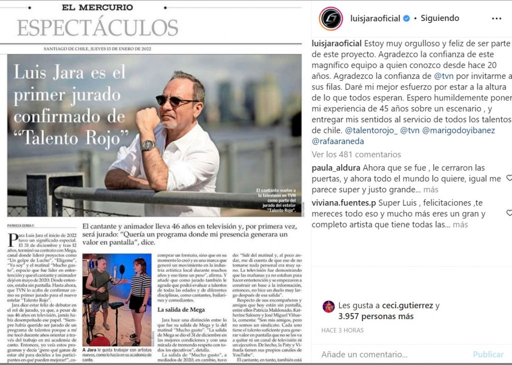 Captura Instagram Luis Jara