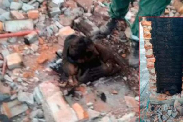 Viejito Pascuero, atorado en chimenea