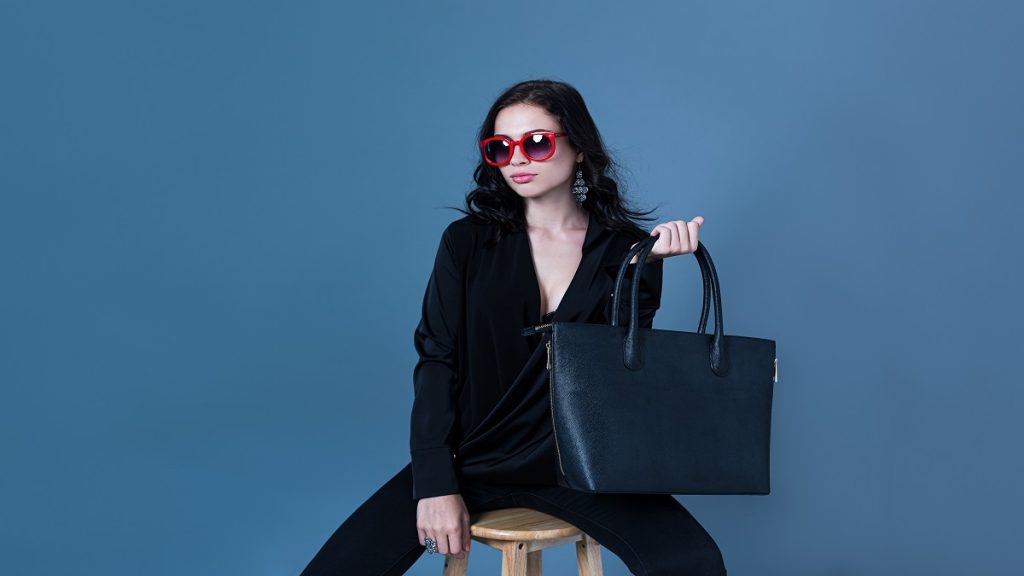 Fashionable Woman Wearing Red Sunglasses