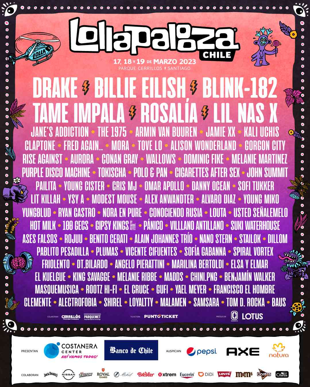 Lollapalooza Chile 2023 ¿Cuál es el lineup oficial del festival