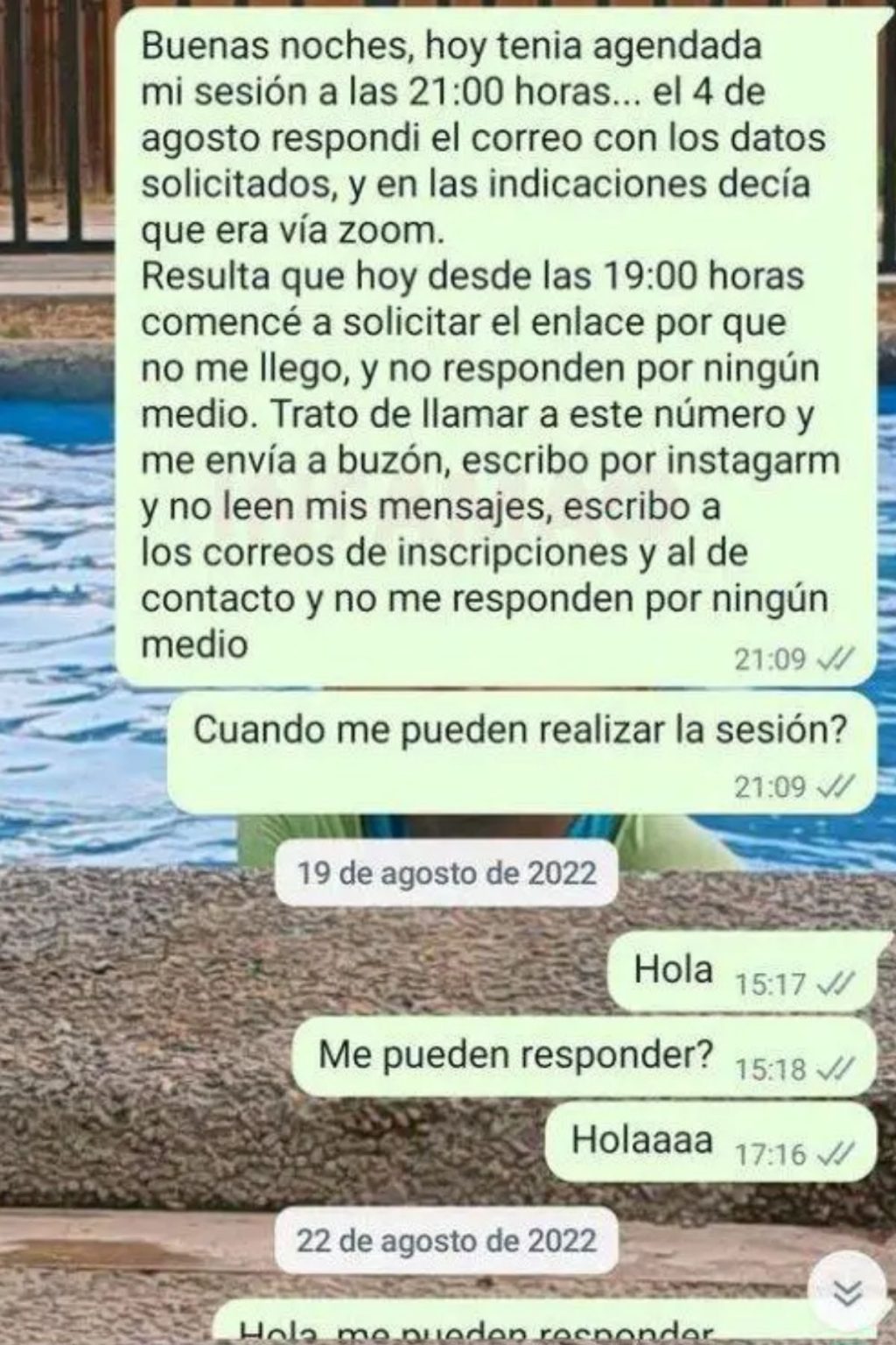 Chat De WhatsApp De Usuaria