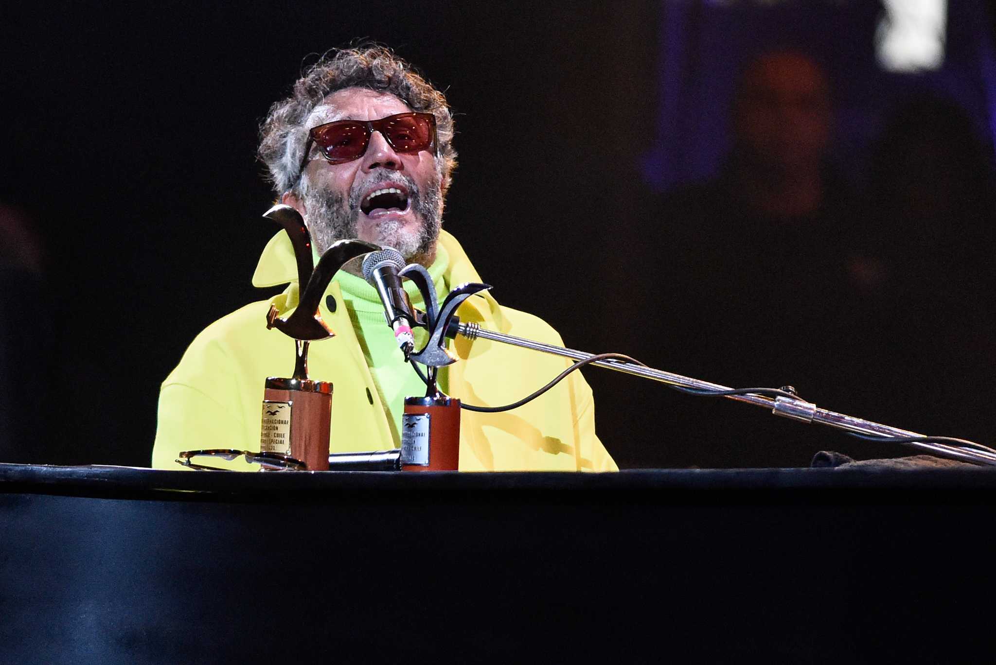 Fito Páez Tocando El Piano Con Sus Gaviotas De Oro Y Plata (1)