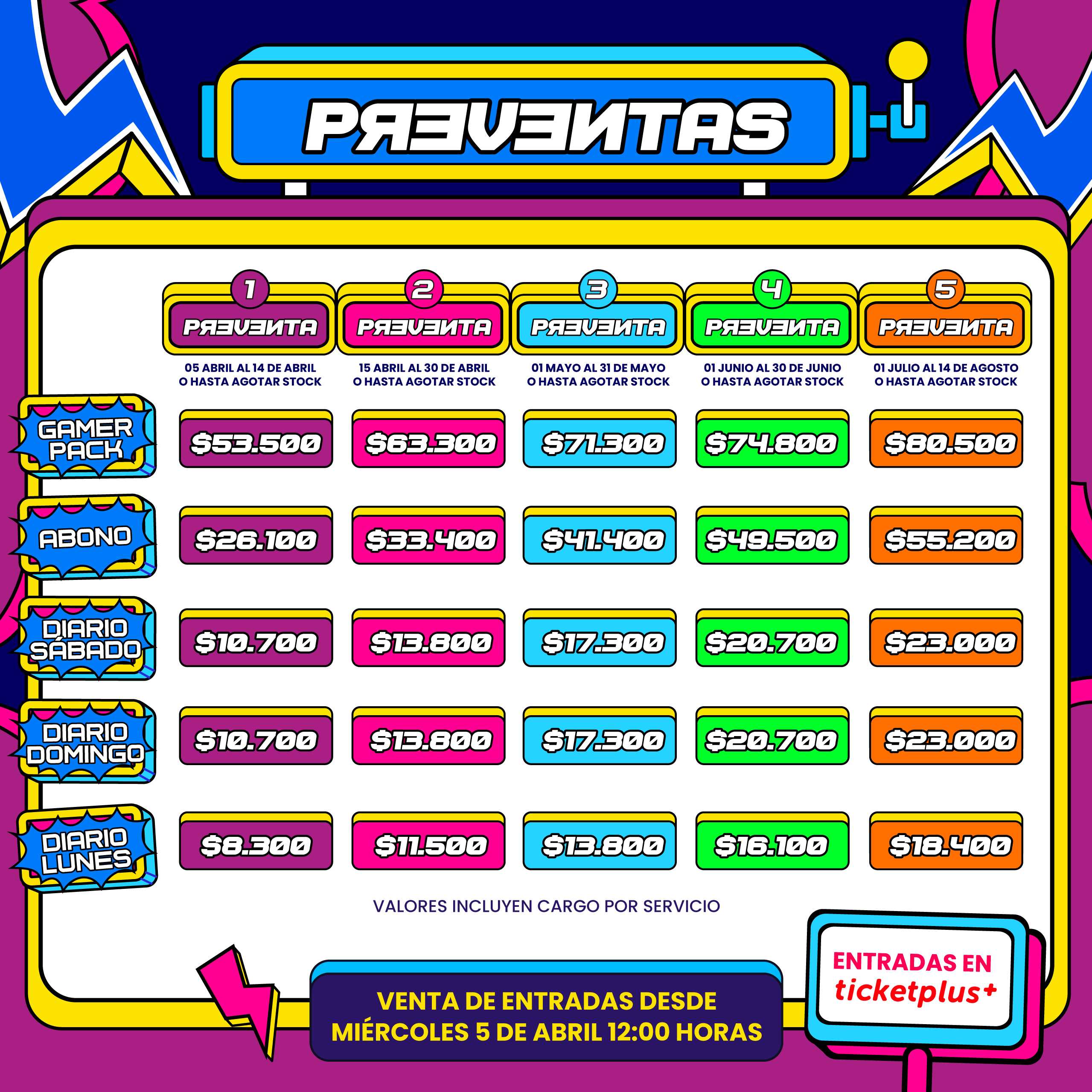 Lista De Precios Para Festigame 2023