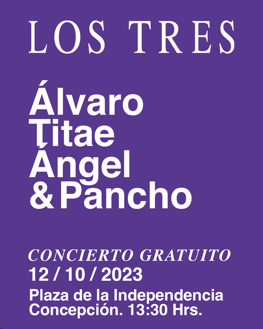 Show gratuito en Concepción de Los Tres
