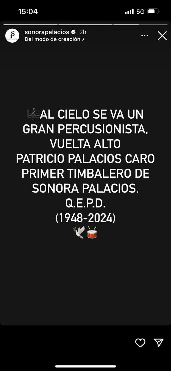 Mensaje de la "Sonora Palacios" / Instagram