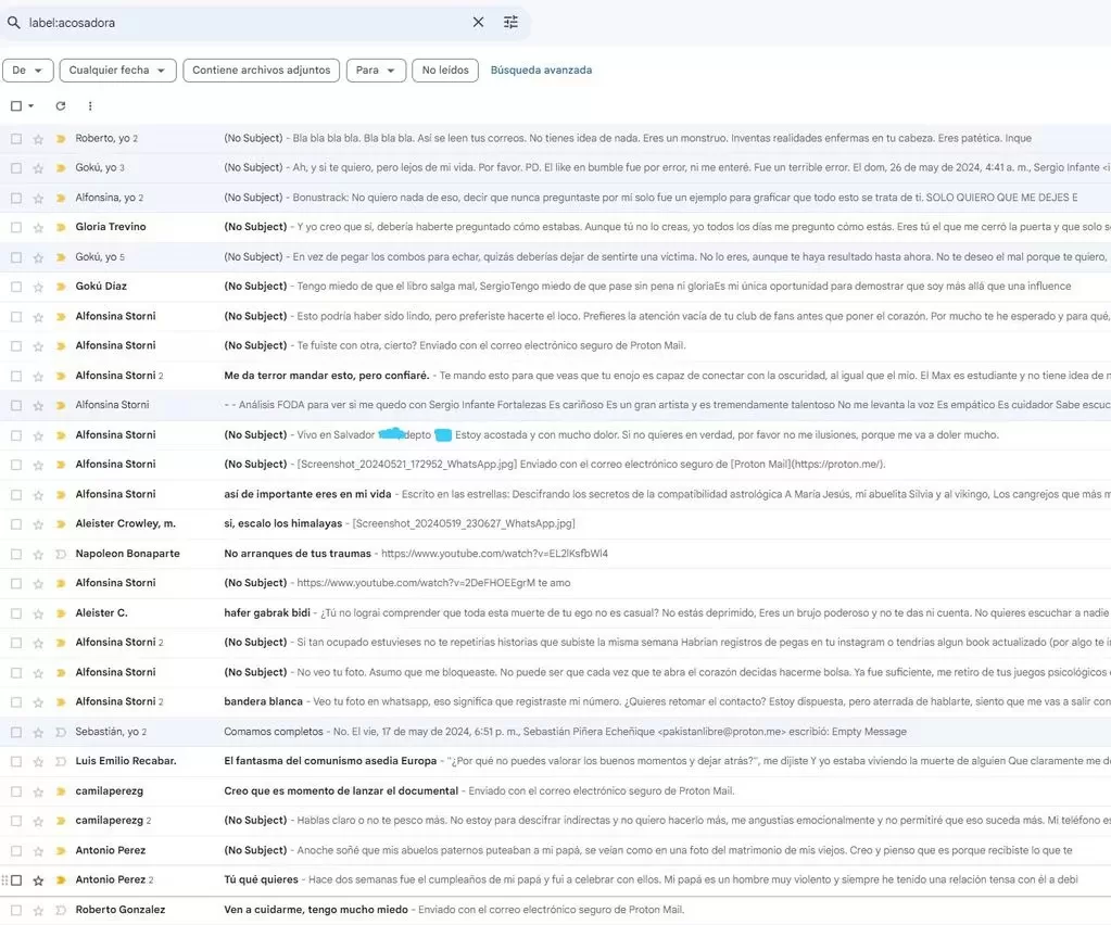Baby Reno Correo Acoso