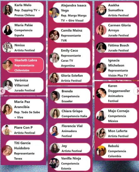 Candidatas a reina de Viña del Mar