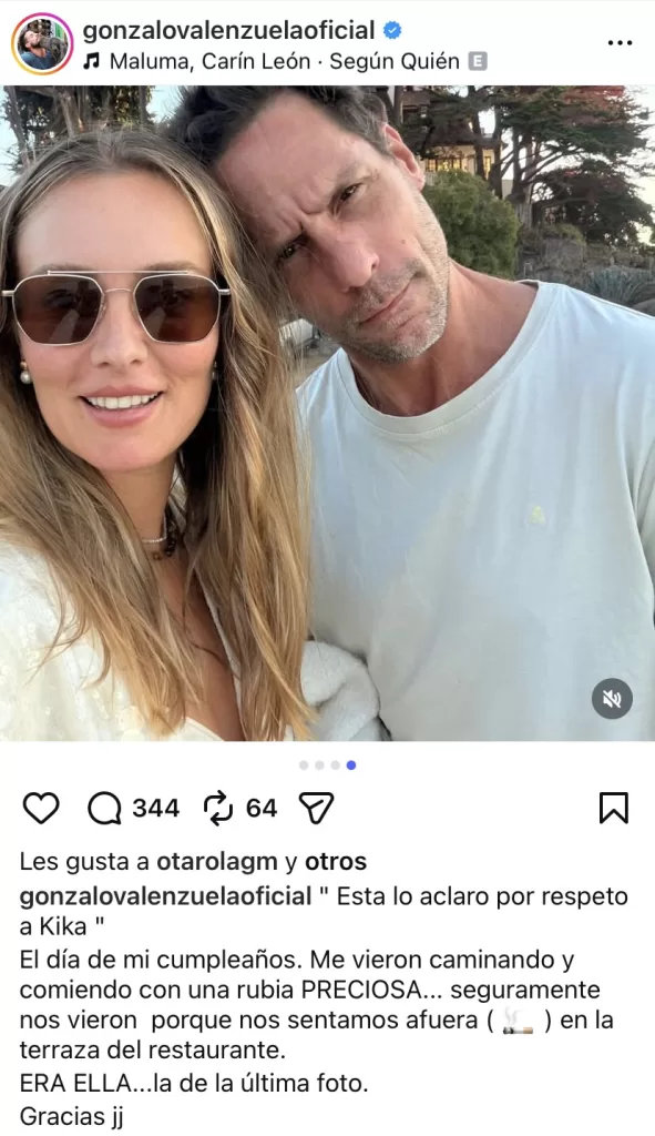 Post de Gonzalo Valenzuela en Instagram.