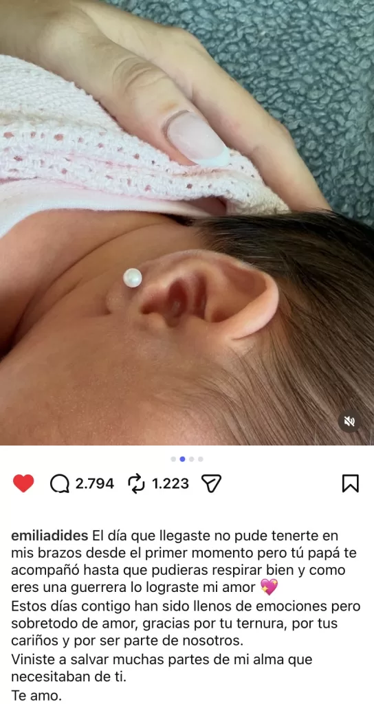 Post de Instagram de Emilia Dides