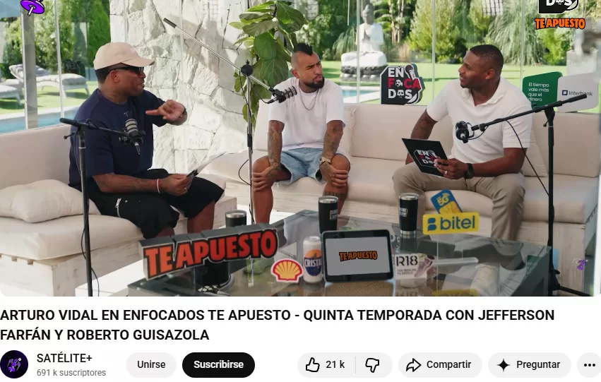Arturo Vidal durante el podcast Enfocados