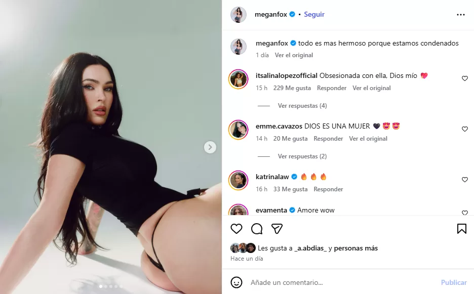 Post de Megan Fox en Instagram