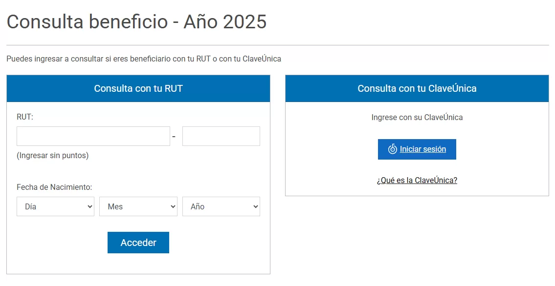 Página Bono Logro Escolar
