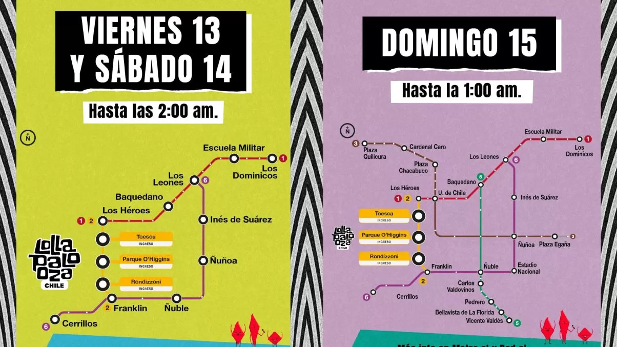 Estaciones De Metro Disponibles Para El Lollapalooza