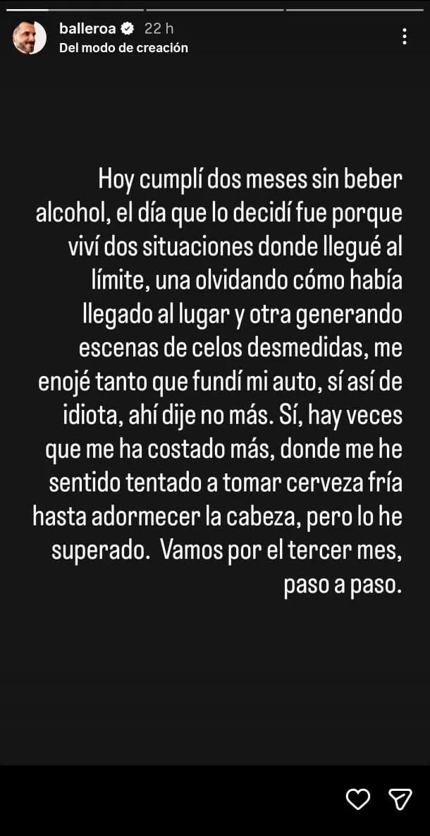 Historia De Instagram De Álvaro Ballero