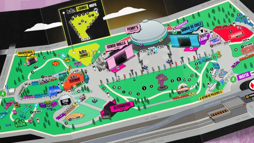 Mapa Oficial De Lollapalooza Chile 2026